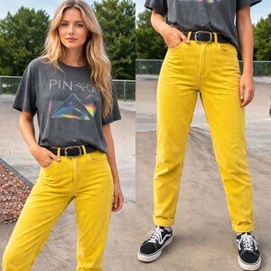 BDG High-Rise Straight Leg Jeans in Mustard Yellow